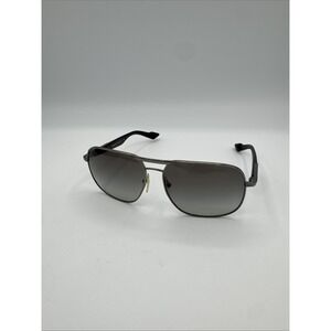 Prada SPS 54N Aviator Sunglasses Silver Metal Grey Gradient 59□14 Italy